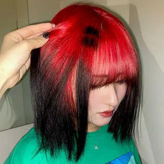 ミディアム カラー ヘアアレンジ ★デザインカラー ハイトーン ももか★のヘアスタイル