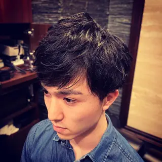 ショート パーマ メンズ HIROGINZA ヒロ銀座 青山所属・マツオ リュウホウ🐉のヘアスタイル