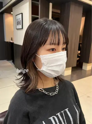 ミディアム ぷつっとボブ/ちゅる ピンク/mika☆のヘアスタイル