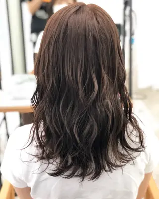 ロング カラー ヘアアレンジ メンズパーマ 特化中澤のヘアスタイル