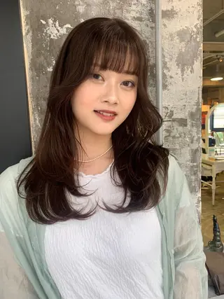 セミロング カラー Pia/KIRIA /福岡美容室のヘアスタイル