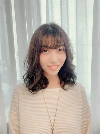 ミディアム カラー パーマ 美髪矯正 🌈髪質改善 山下のヘアスタイル