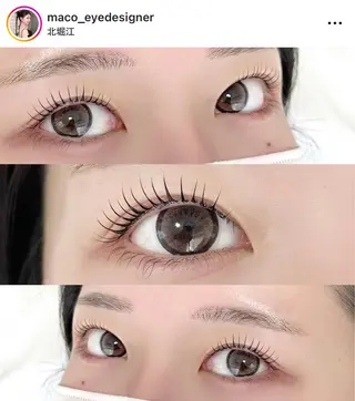 マツエク・マツパ MAUMU eyelash&eyebrow salon所属・𝙈𝙖𝙠𝙤 ꨄ 束感まつ毛 ꨄ北堀江のマツエク・マツパデザイン