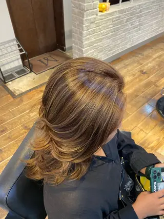 ロング ハイライト/カット ひより🎀🎀のヘアスタイル