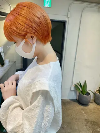 ショート カラー ヘアアレンジ 丸山渉/パーマ エフェクトブリーチのヘアスタイル