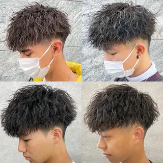 ショート カラー パーマ ヘアアレンジ メンズ キッズ 🔥メンズパーマ🔥 菅原楓のヘアスタイル