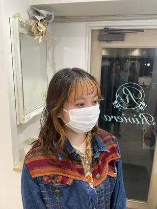 ミディアム カラー cinq PROJECT所属・ミルクティーベージュ /三村克彦のヘアスタイル