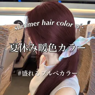 セミロング カラー 💗トレンド暖色ヘア Natsumi 💗のヘアスタイル