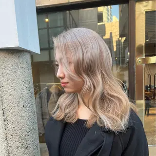 ミディアム カラー ハイトーン/透明感 カラー🌿KANTAのヘアスタイル