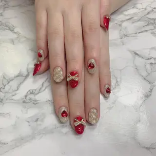 ネイル はな💎ネイル ワンホン、長さ出しのネイルデザイン