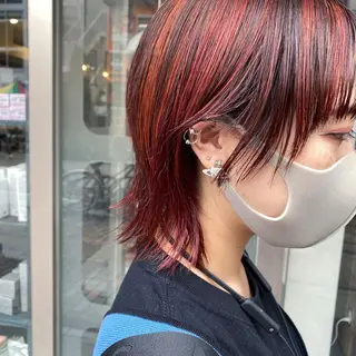 ショート カラー パーマ ヘアアレンジ メンズ ネイル viewstokyo所属・mana 暖色カラーカットのヘアスタイル