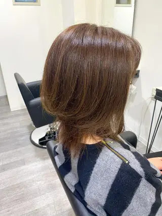 ミディアム カラー unpeu hair 二条所属・先着1名様限定 カット無料のヘアスタイル