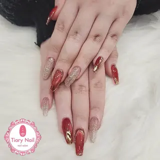 ネイル 💙🤍Tiary M🤍💙のネイルデザイン