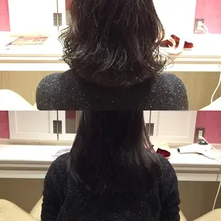 ミディアム カラー パーマ ヘアアレンジ メンズ キッズ ネイル マツエク・マツパ 韓国ヘア♡おくれ毛♡ ボブ♡sayakaのヘアスタイル