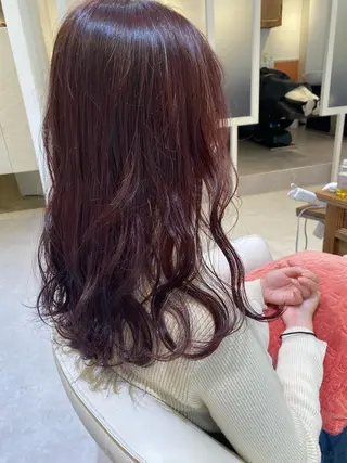 セミロング カラー 梛木 唯のヘアスタイル