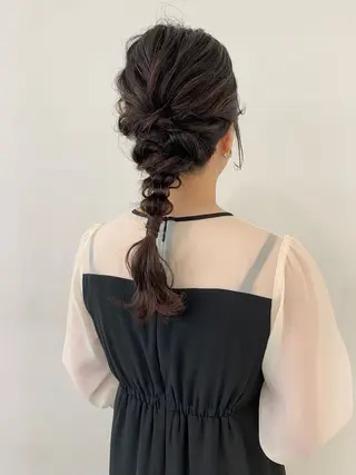 ヘアアレンジ moeka レイヤー /艶カラー/韓国のヘアスタイル