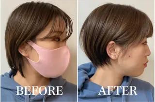 ショート 【白髪ぼかし】 愛甲竜佑のヘアスタイル