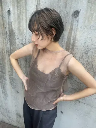 ショート カラー ショート/ボブ専門 宮脇美奈/南船場のヘアスタイル