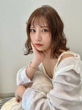 ミディアム カラー Rinka/梅田/ 透け感カラー🤎のヘアスタイル