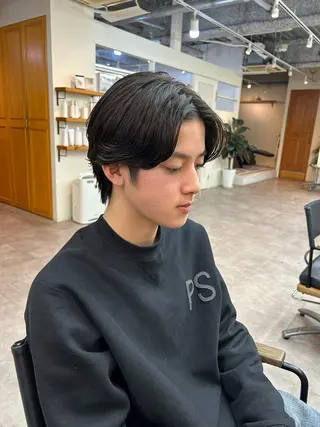 パーマ メンズ yumeka🩶ボブ 暖色/透け感カラーのヘアスタイル