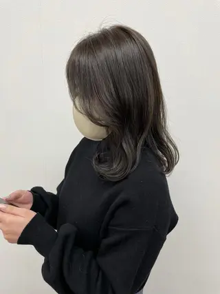 ミディアム カラー ヘアアレンジ 酸性縮毛矯正🧴韓国 レイヤー/髪質改善のヘアスタイル
