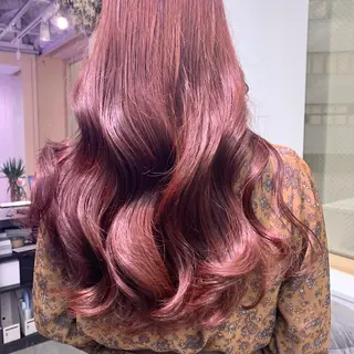 ロング カラー 韓国🤍ワンホンヘア みかん🇨🇳のヘアスタイル