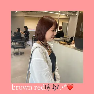 ショート カラー aoi/暖色カラー/ プツッとボブ🎀のヘアスタイル