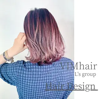 ミディアム カラー ヘアアレンジ VIM hairおもろまち店のヘアスタイル