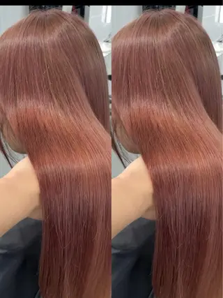 ロング カラー ⚡️ブリーチリタッチ グレー/ハイライトのヘアスタイル