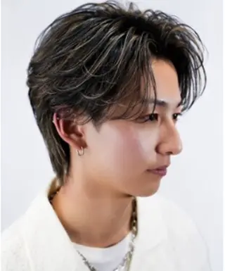 ショート ハイライトカラー メンズカット/杉山誠のヘアスタイル