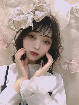 ミディアム ヘアアレンジ ショート/ボブ/透明 感カラー/高橋あみのヘアスタイル