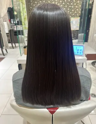 ロング 地毛風縮毛矯正 エイジングケア尾崎のヘアスタイル