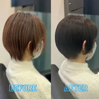 ショート YASU🍎CUT 赤系カラー/ヘアケアのヘアスタイル