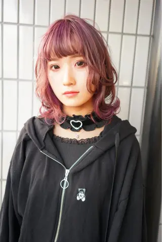 ミディアム カラー ハイトーン/レイヤー /ケアブリーチ石川治のヘアスタイル