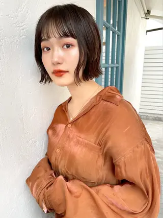 ショート パーマ 結べるレイヤーボブ くびれLady表参道のヘアスタイル