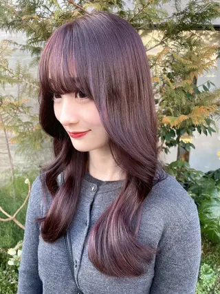 ロング カラー ヘアアレンジ 顔周りカット× 髪質改善【リョウ】のヘアスタイル