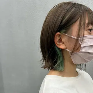 ショート カラー 🌱小顔魅せカット 透明感カラー/泉綺のヘアスタイル