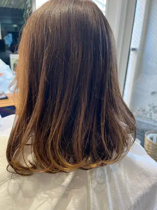 ミディアム 縮毛矯正 松崎祥のヘアスタイル