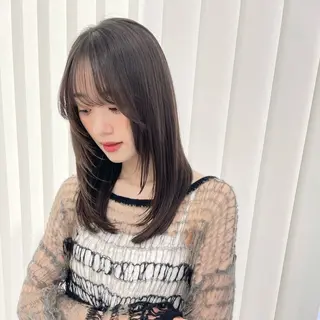 セミロング カラー 透明感カラー 🩰あさのヘアスタイル