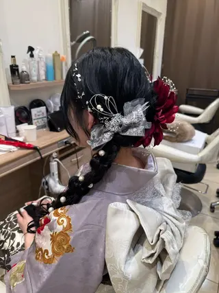 ヘアアレンジ 暗髪🥣アレンジ🎀 FACE。らんのヘアスタイル