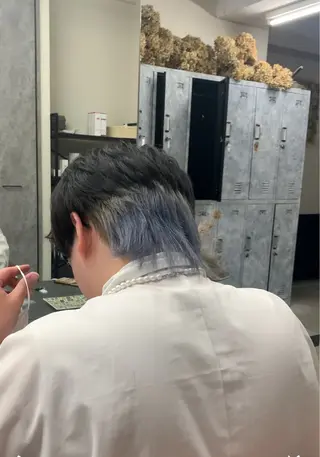 ミディアム カラー メンズ 安藤 駿之介のヘアスタイル