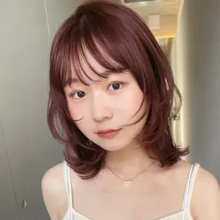 ミディアム 表参道/レイヤー/暖 色/Ｗカラー/小春のヘアスタイル