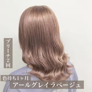 ミディアム カラー 🩵ハイトーン 美咲🩵のヘアスタイル