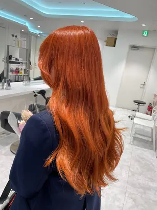 カラー 夏カラーオレンジ ヘアーひめな🫧のヘアスタイル