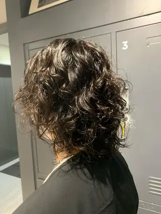 ミディアム パーマ メンズ 園田 将士のヘアスタイル