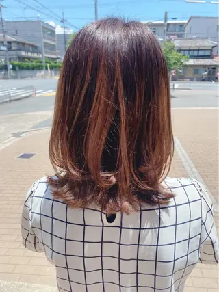 ミディアム カラー ERI/酸性スト レート/ヘアセットのヘアスタイル
