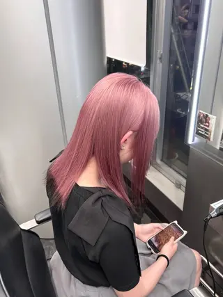 セミロング カラー ハイトーン/髪質改善 /RYUUKI/栄のヘアスタイル