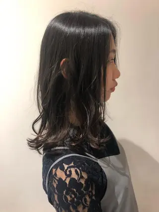 ミディアム ボブ韓国風レイヤー 髪質改善/畠中ケントのヘアスタイル