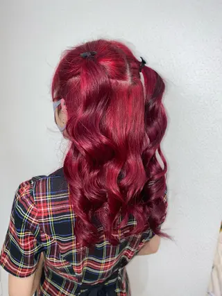 セミロング ゆぴ☾‪/推しカラー /ハイトーンのヘアスタイル