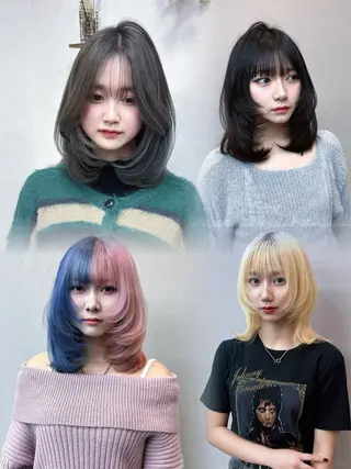 ミディアム emmie by  moremuu所属・レイヤー/韓国ヘア ハイトーンAIRIのヘアスタイル